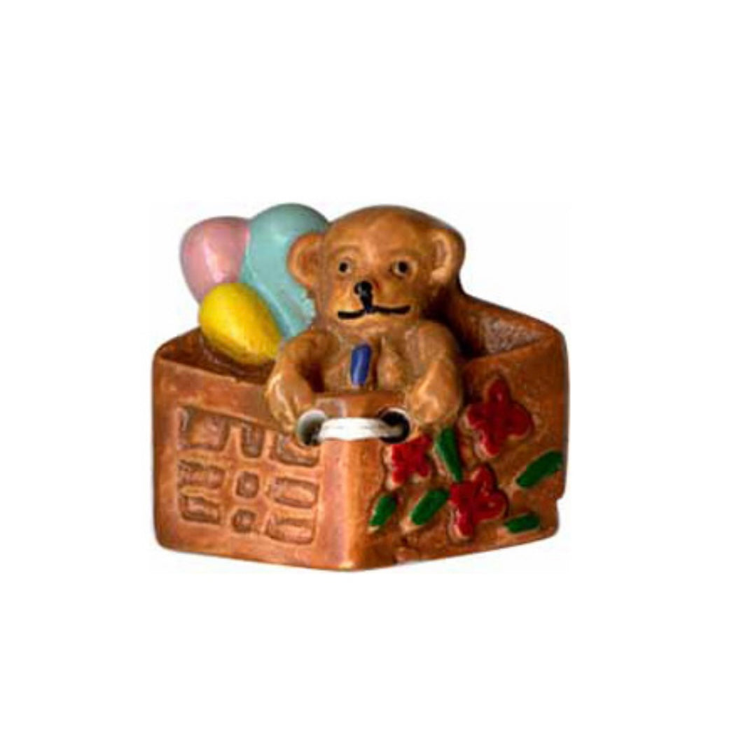 Novelty 2-Hole Button - Bear In Box - 26mm - 2pcs