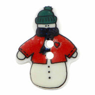 Novelty 2-Hole Button - Snowman - 34mm - 1pc