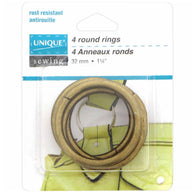 Metal Round Rings - 32mm (1 1/4″) - Antique Gold - 4 pcs.