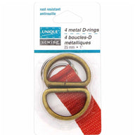 Metal D-Rings - 51mm (2″) - Antique Gold - 2 pcs.