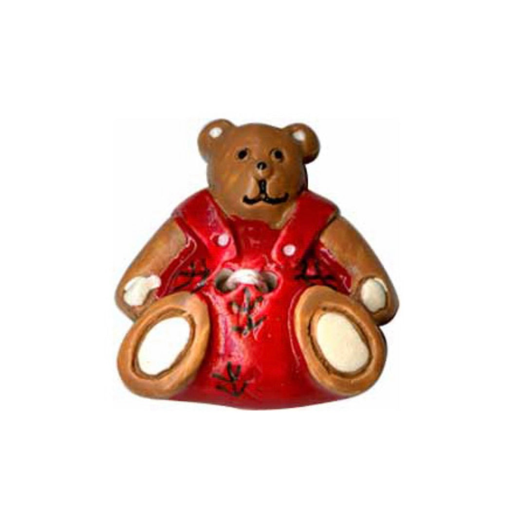 Novelty 2-Hole Button - Bear In Red - 24mm - 2pcs