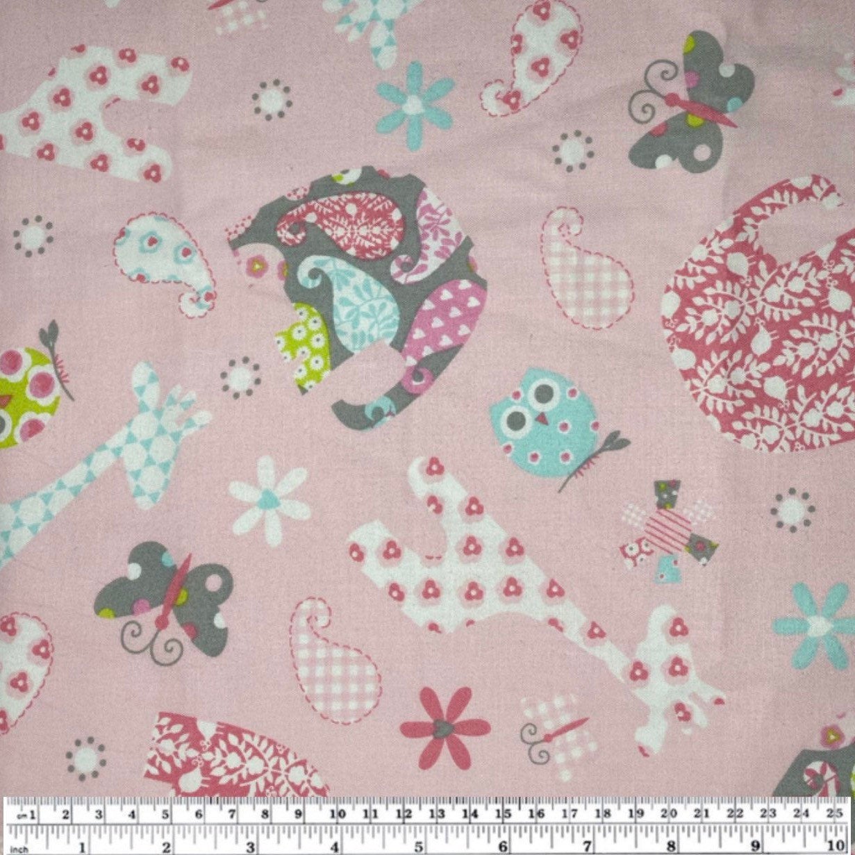 Quilting Cotton - Safari - 44” - Baby Pink