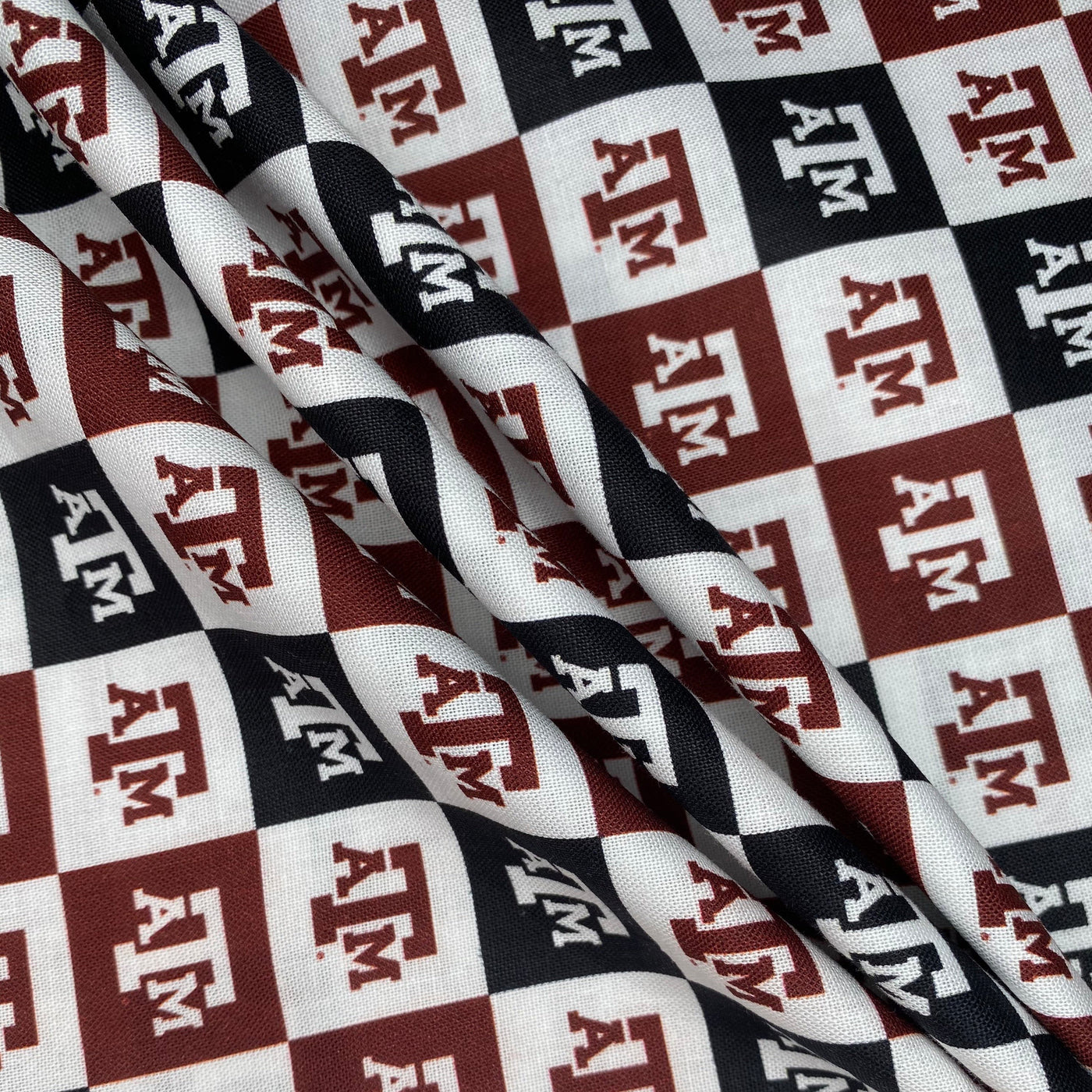 Quilting Cotton - College Football - Texas A&M Checkered