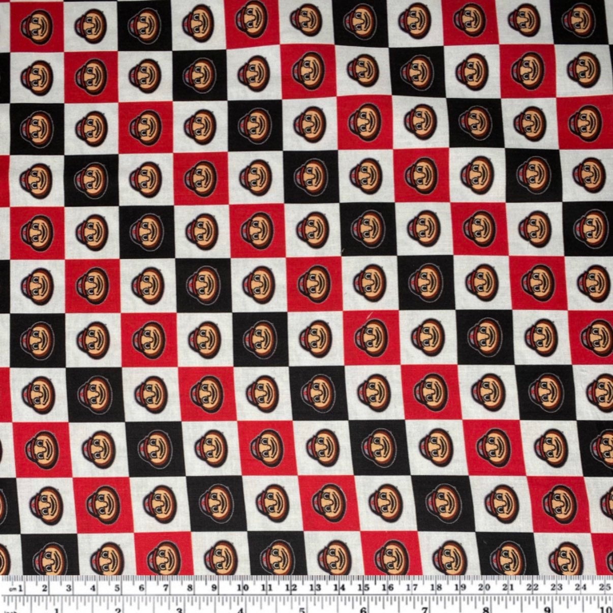 Quilting Cotton - College Football - Ohio State Checkered - 44”