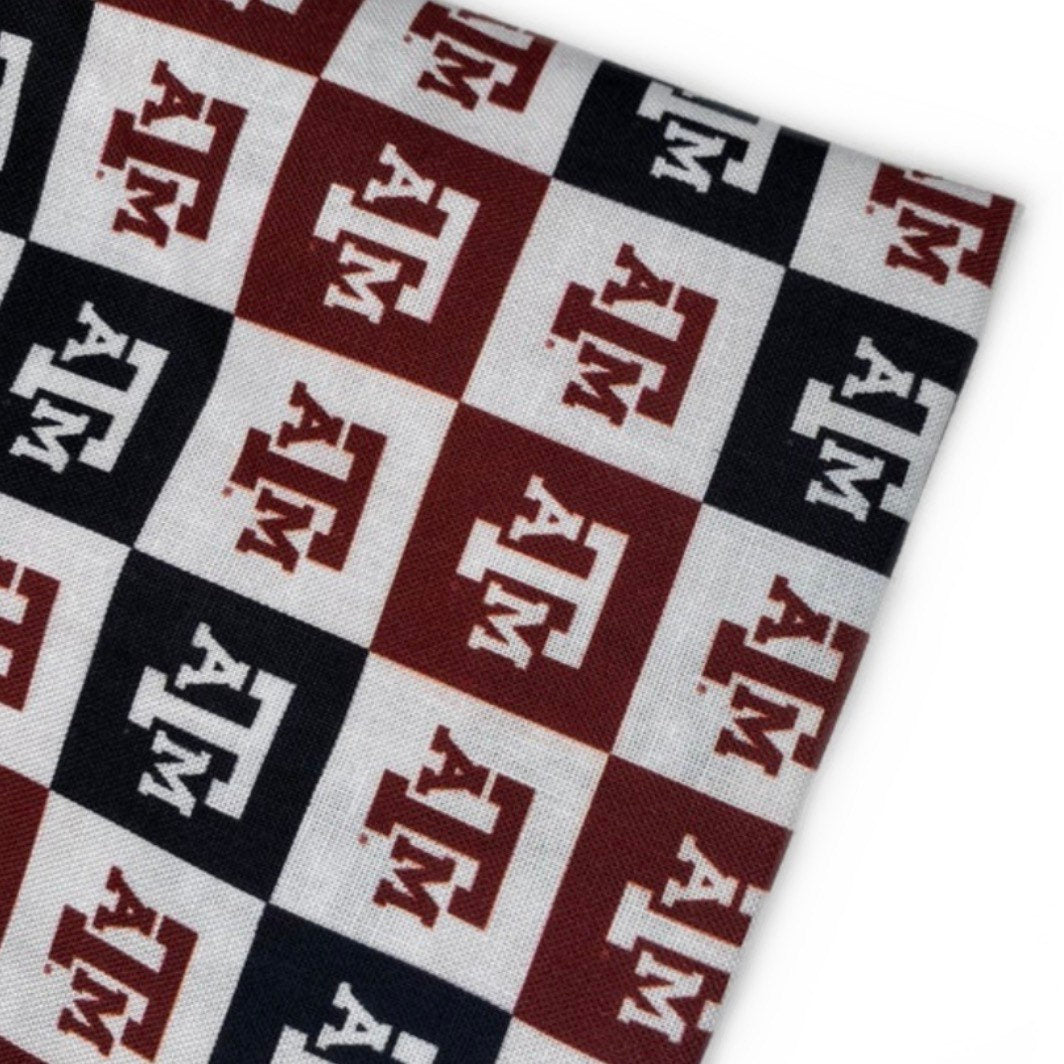 Quilting Cotton - College Football - Texas A&M Checkered