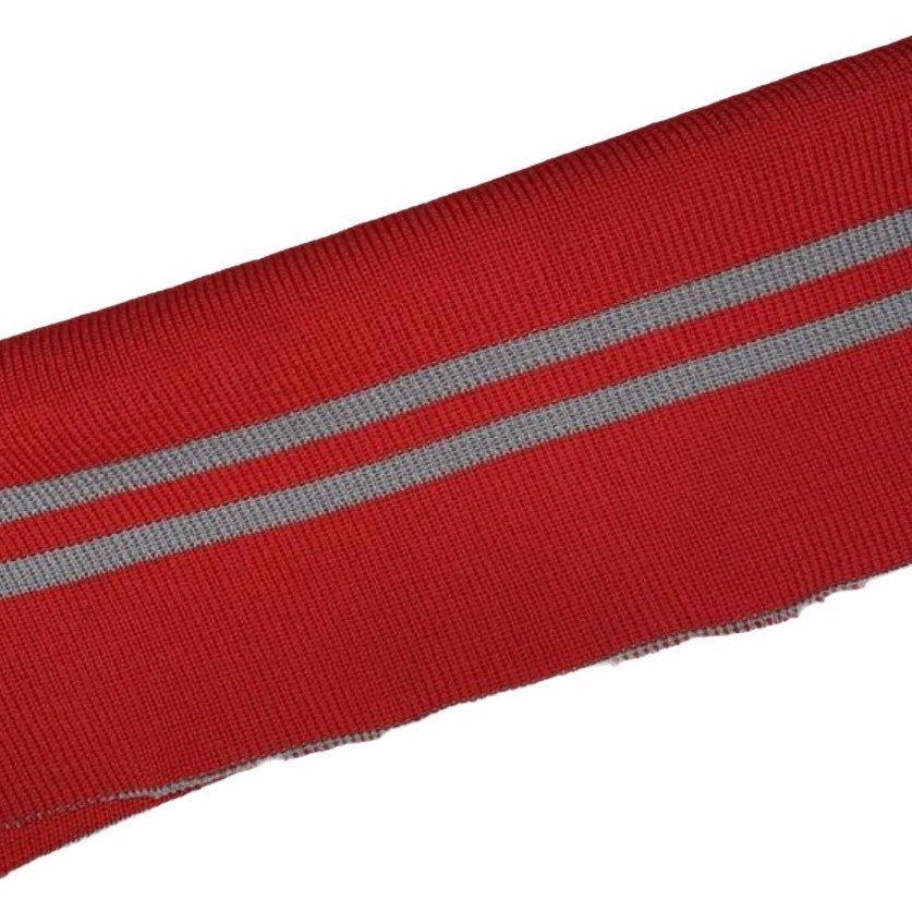 Nylon Rib Cuff/Waistband - Red/Grey · King Textiles