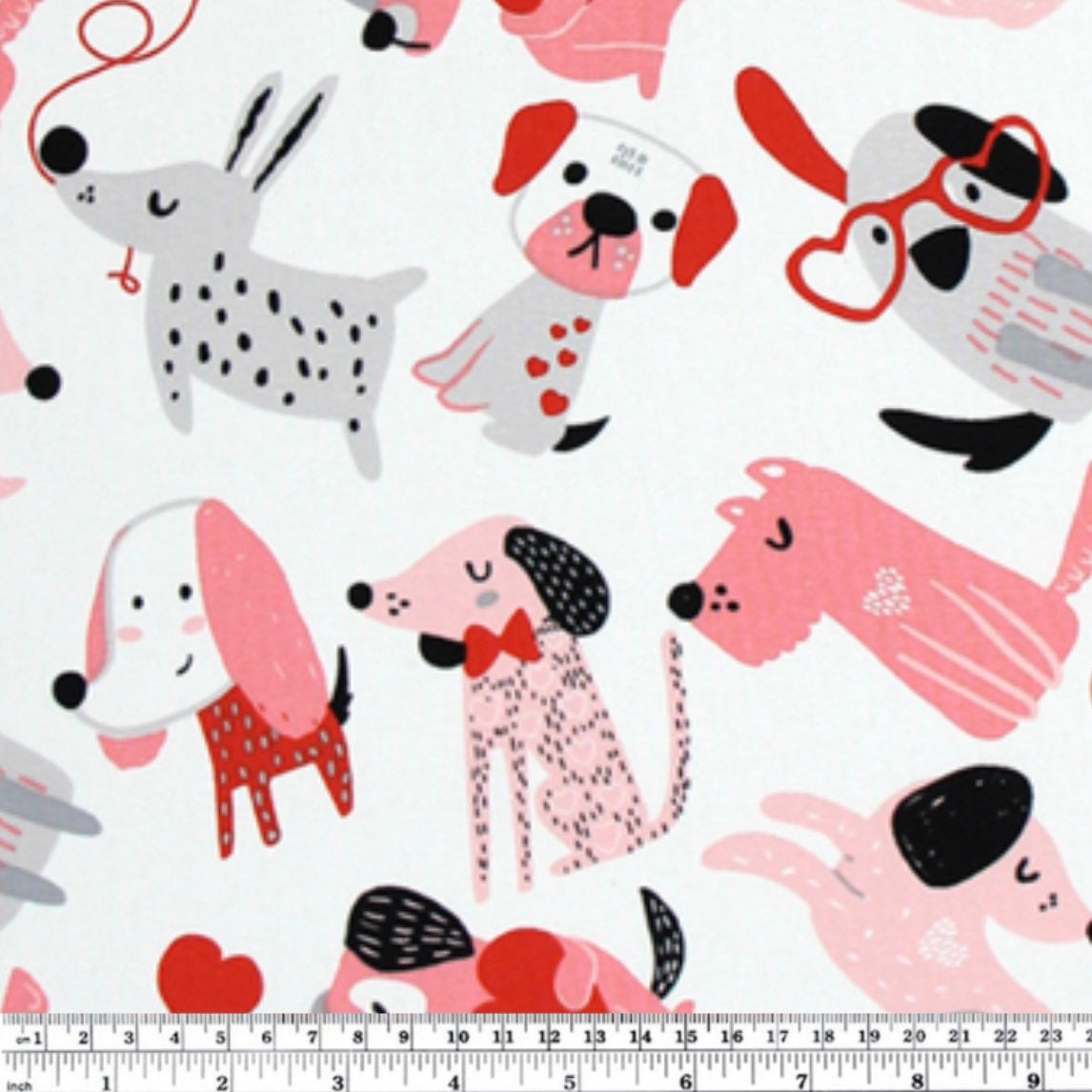 Quilting Cotton - Valentine Dogs