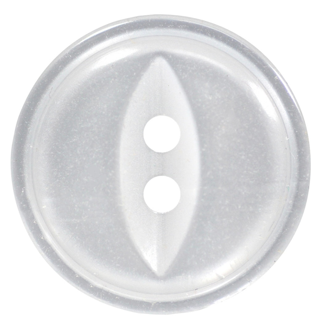 Plastic 2-Hole Button - 22mm - White - 2 count