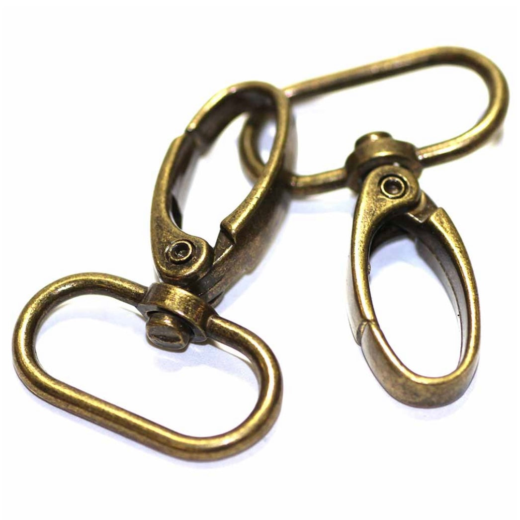 Swivel Clasps - 25mm (1″) - Antique Gold - 2 pcs.