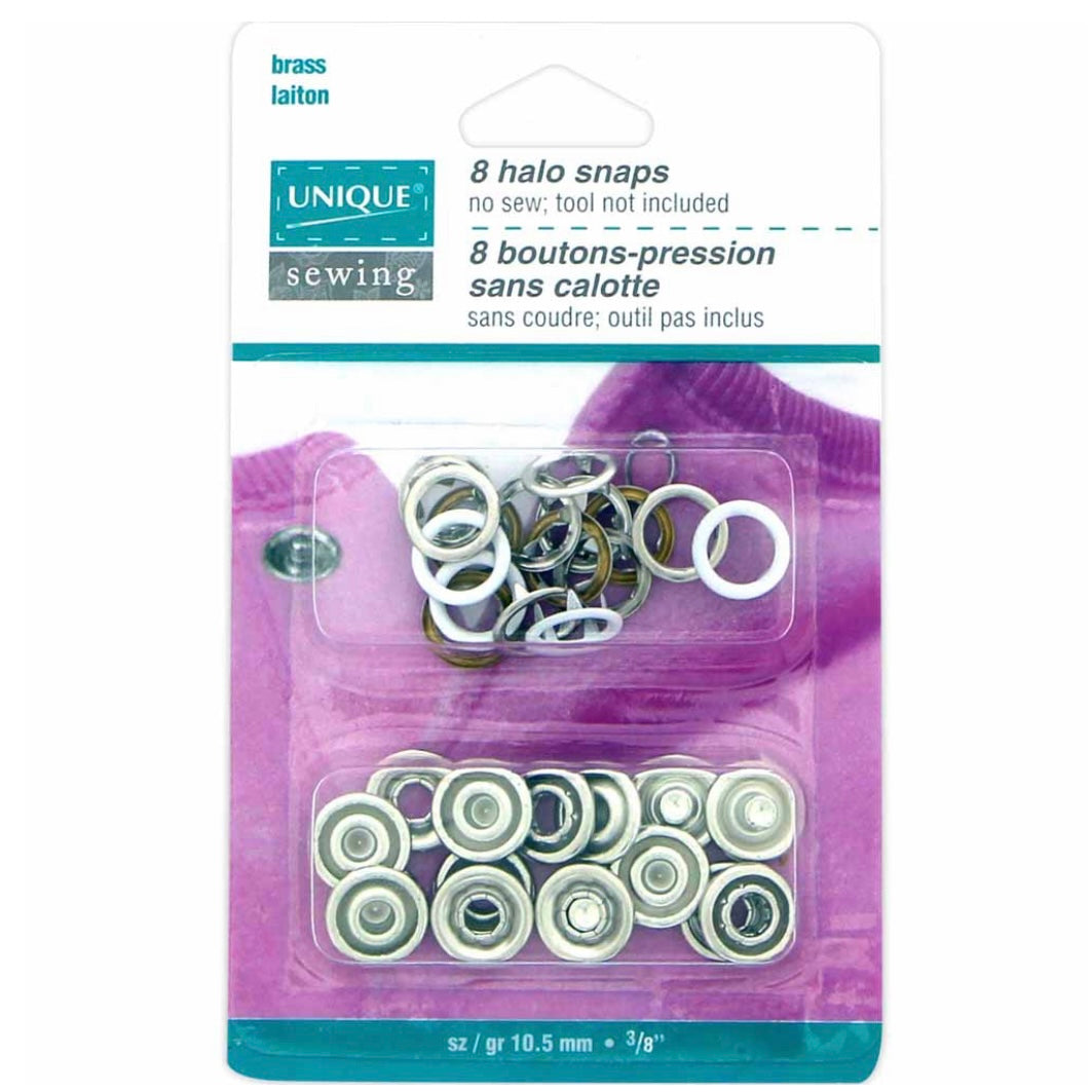 Halo Snaps - 11mm (3/8″) - Silver - 8 Sets