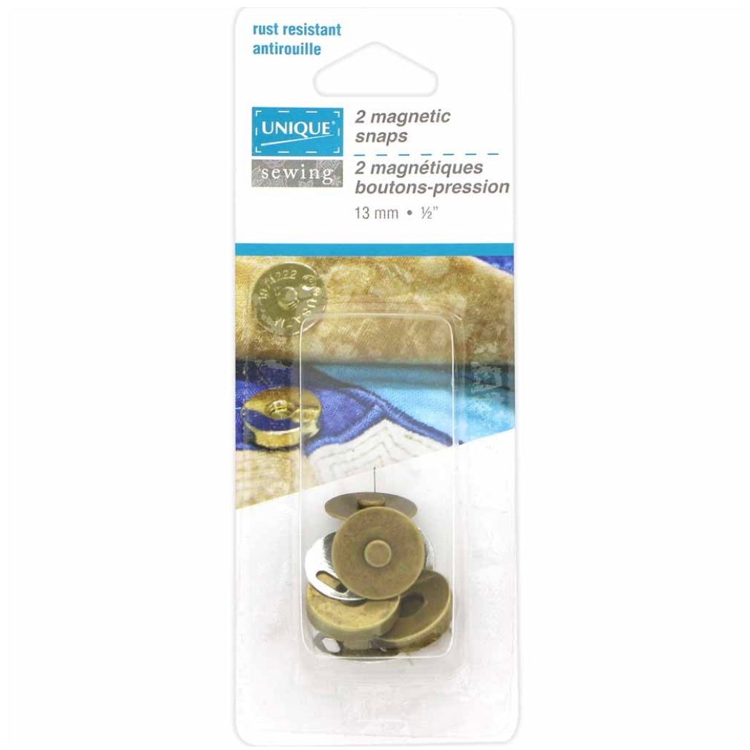 Magnetic Snaps - 13mm (1/2″) - Antique Gold - 2pcs