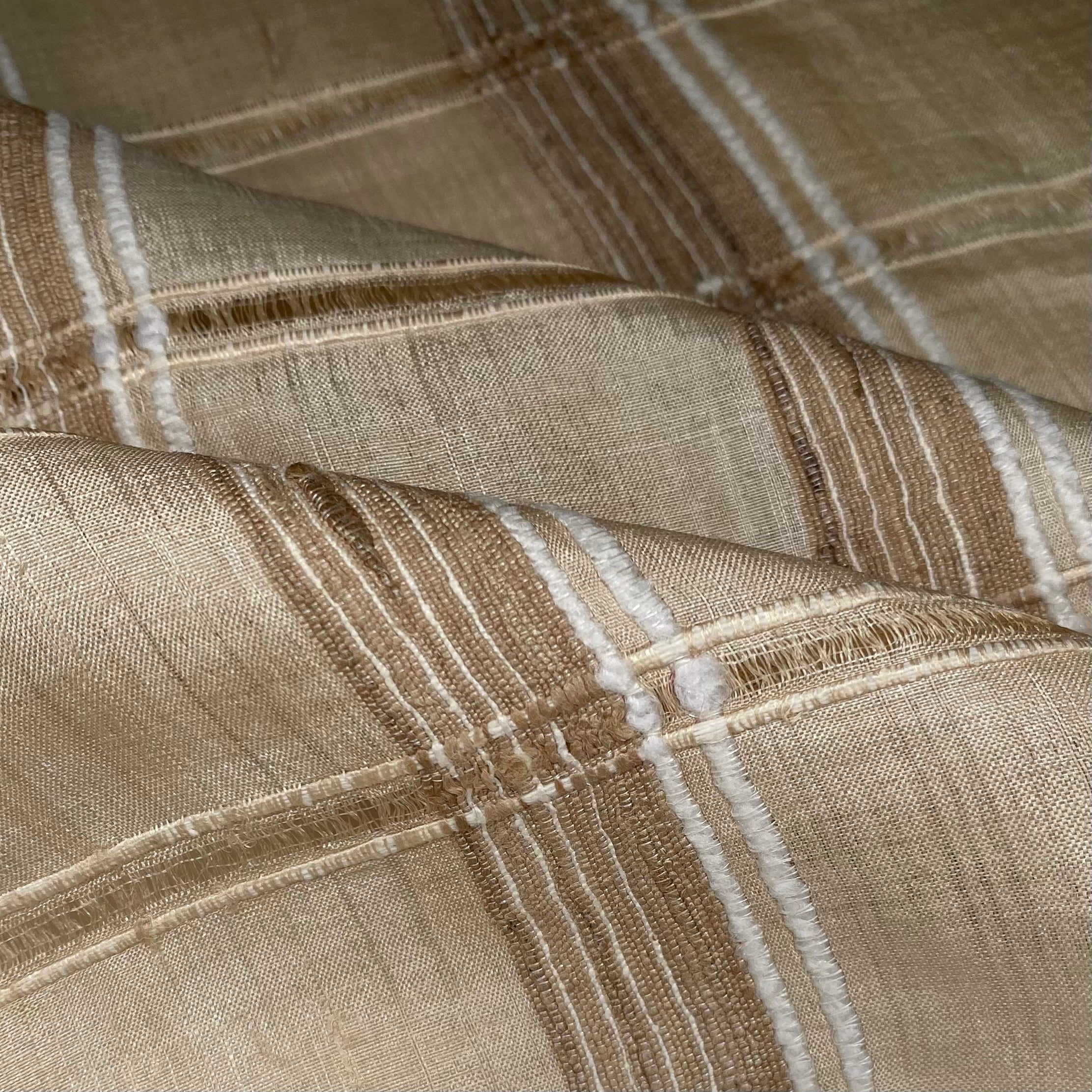 Hand Loomed Plaid Raw Silk