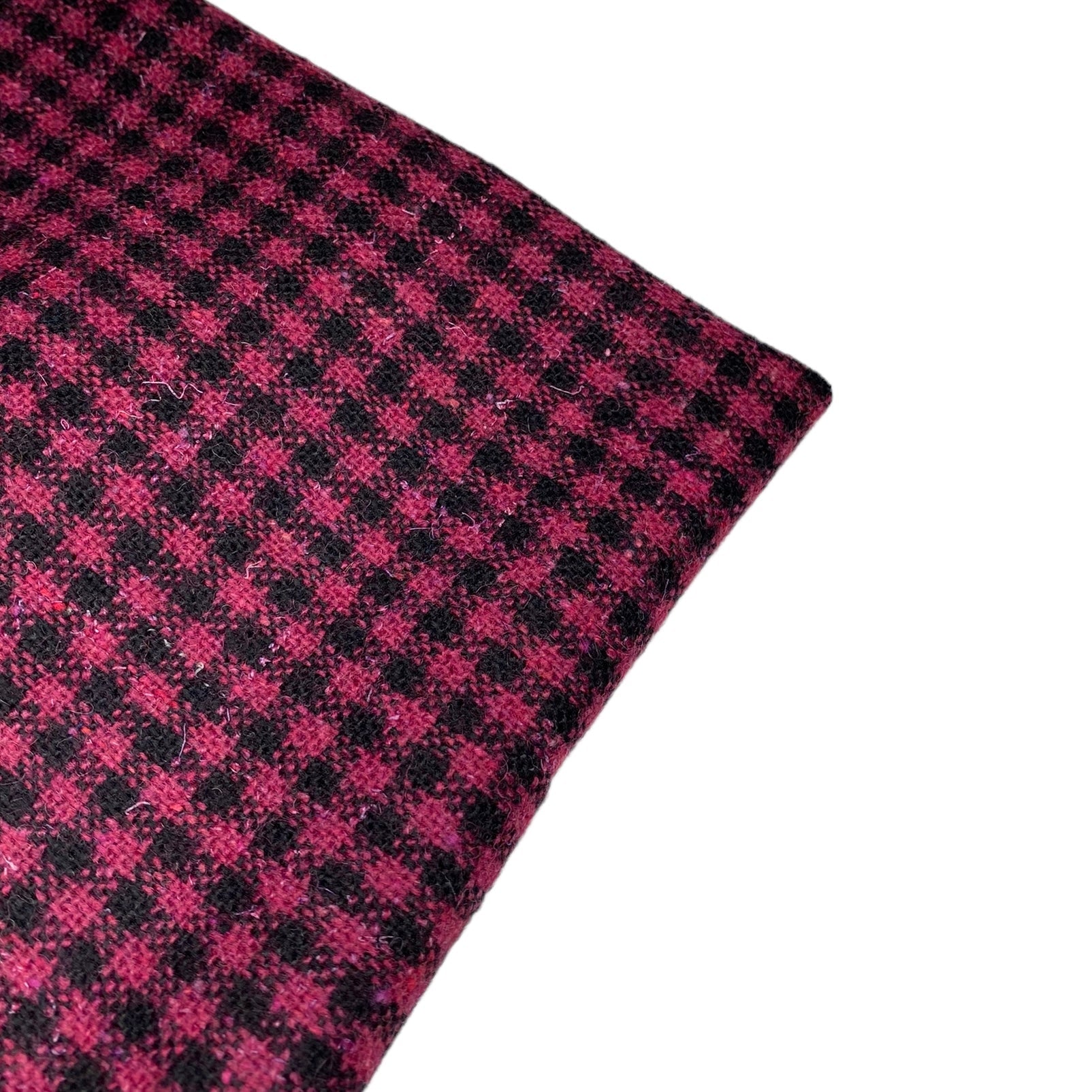 Wool Plaid Coating - Pink / Black