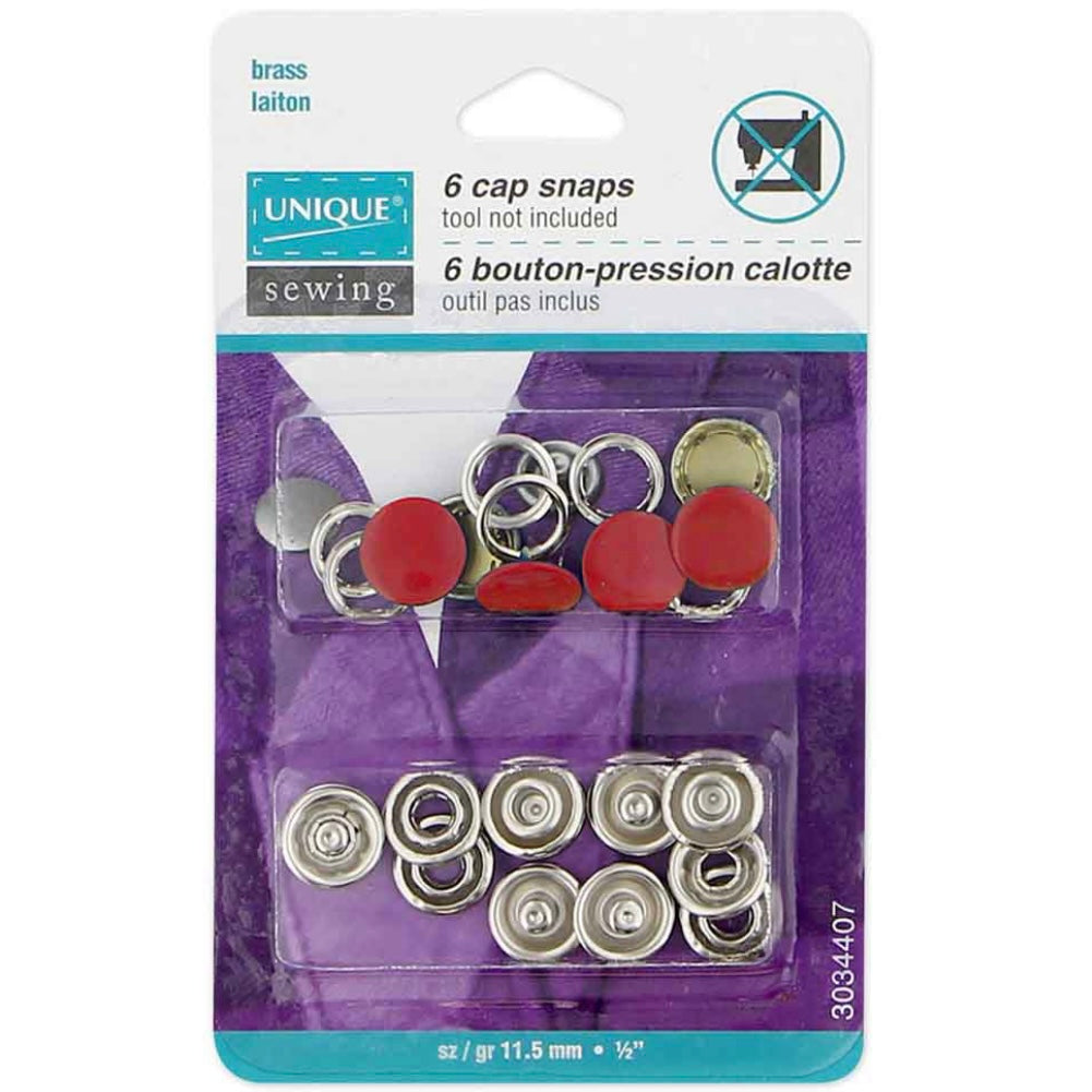 Cap Snaps - 11.5mm (1/2″) - Silver - 6 Sets