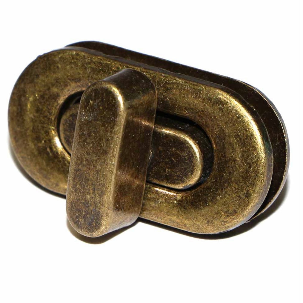 Oval Turn Clasp - 35mm - Antique Gold