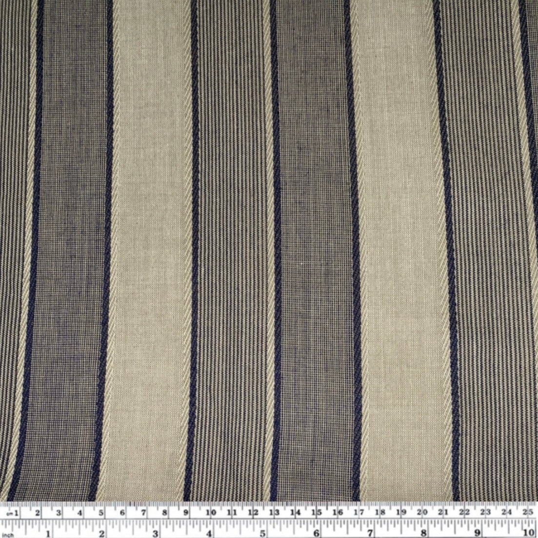 Yarn Dyed Wool - Striped - Beige/Blue/White