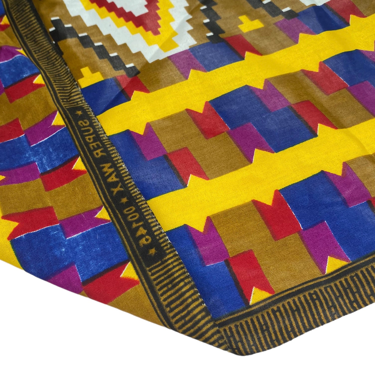 Waxed African Printed Cotton - Diamonds with Bordered Edge - Multi-Colour