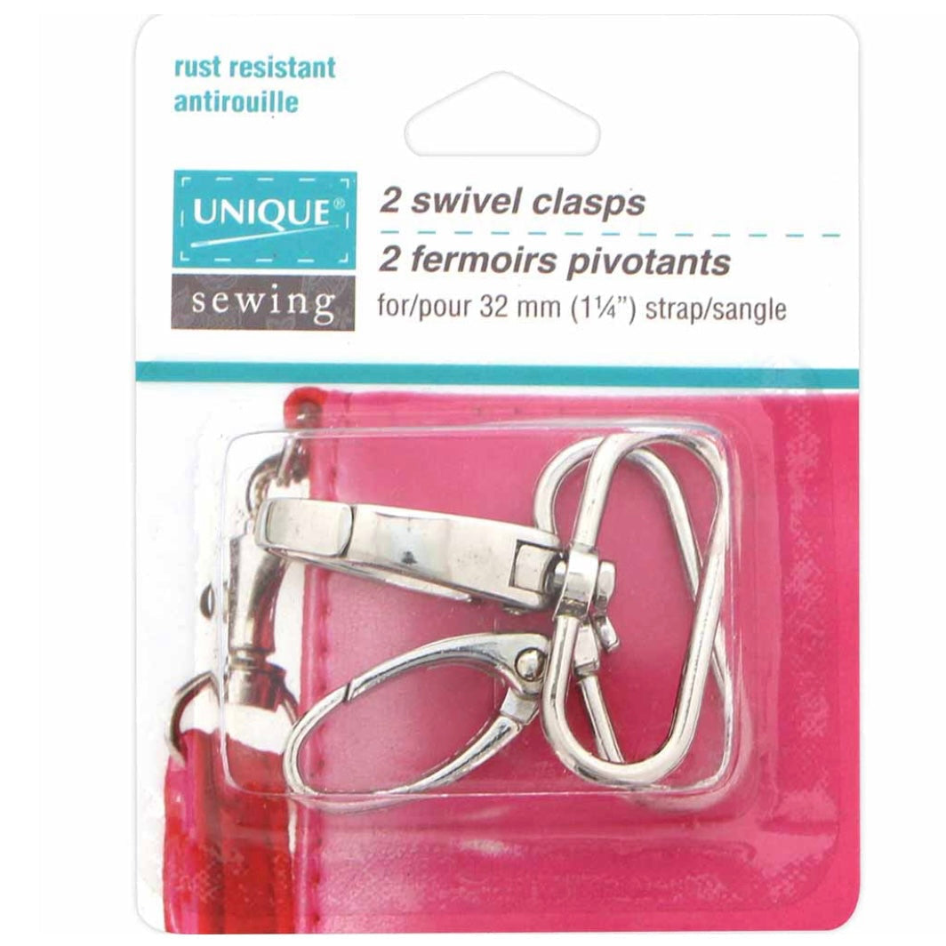 Swivel Clasps - 32mm (1 1/4″) - Silver - 2 pcs.