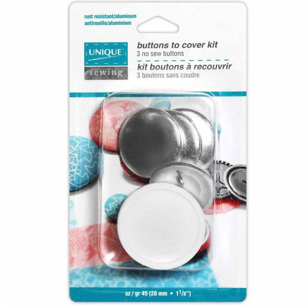 Buttons to Cover Kit with Tool - Size 20 - 12mm (1/2″) - 5 sets