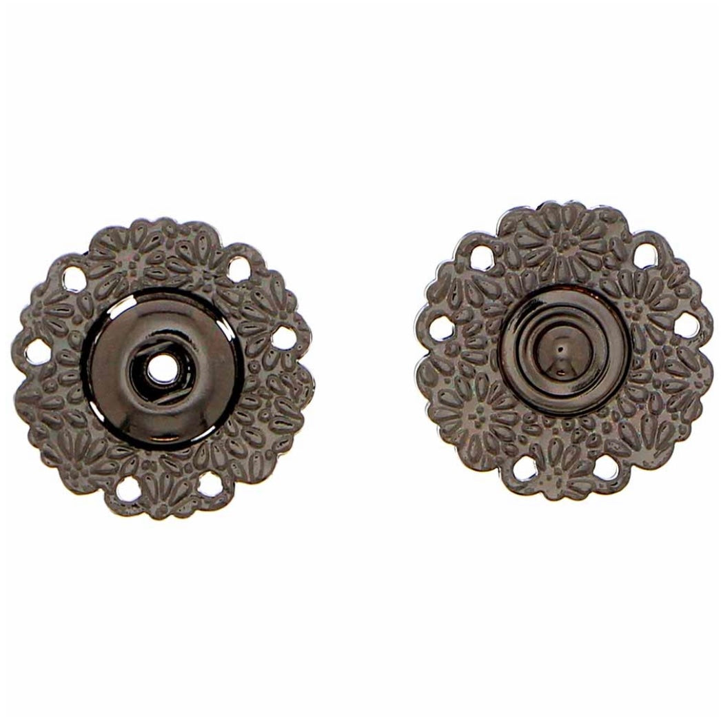 Decorative Snap Fastener - 22mm - 1 set - Gunmetal