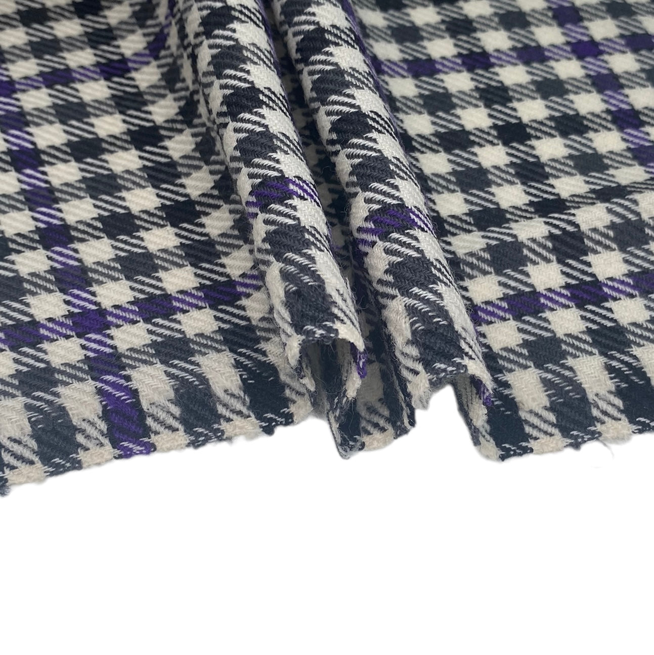 Wool Plaid - White/Black/Purple