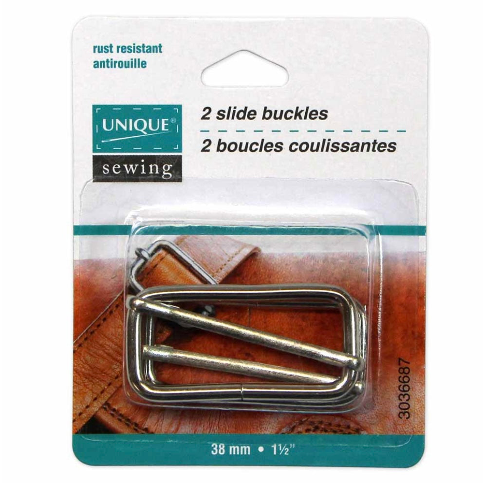 Metal Slide Buckle - 38mm (1 1/2″) - Antique Gold - 2 pcs