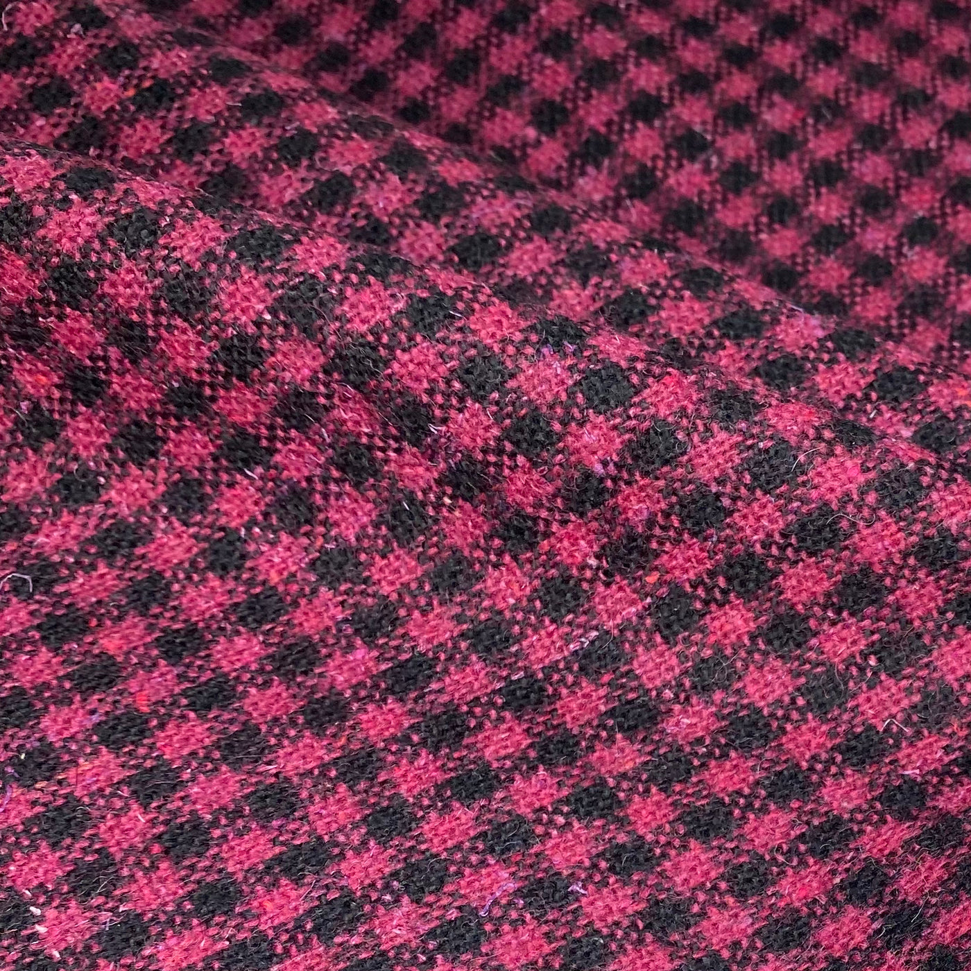 Wool Plaid Coating - Pink / Black