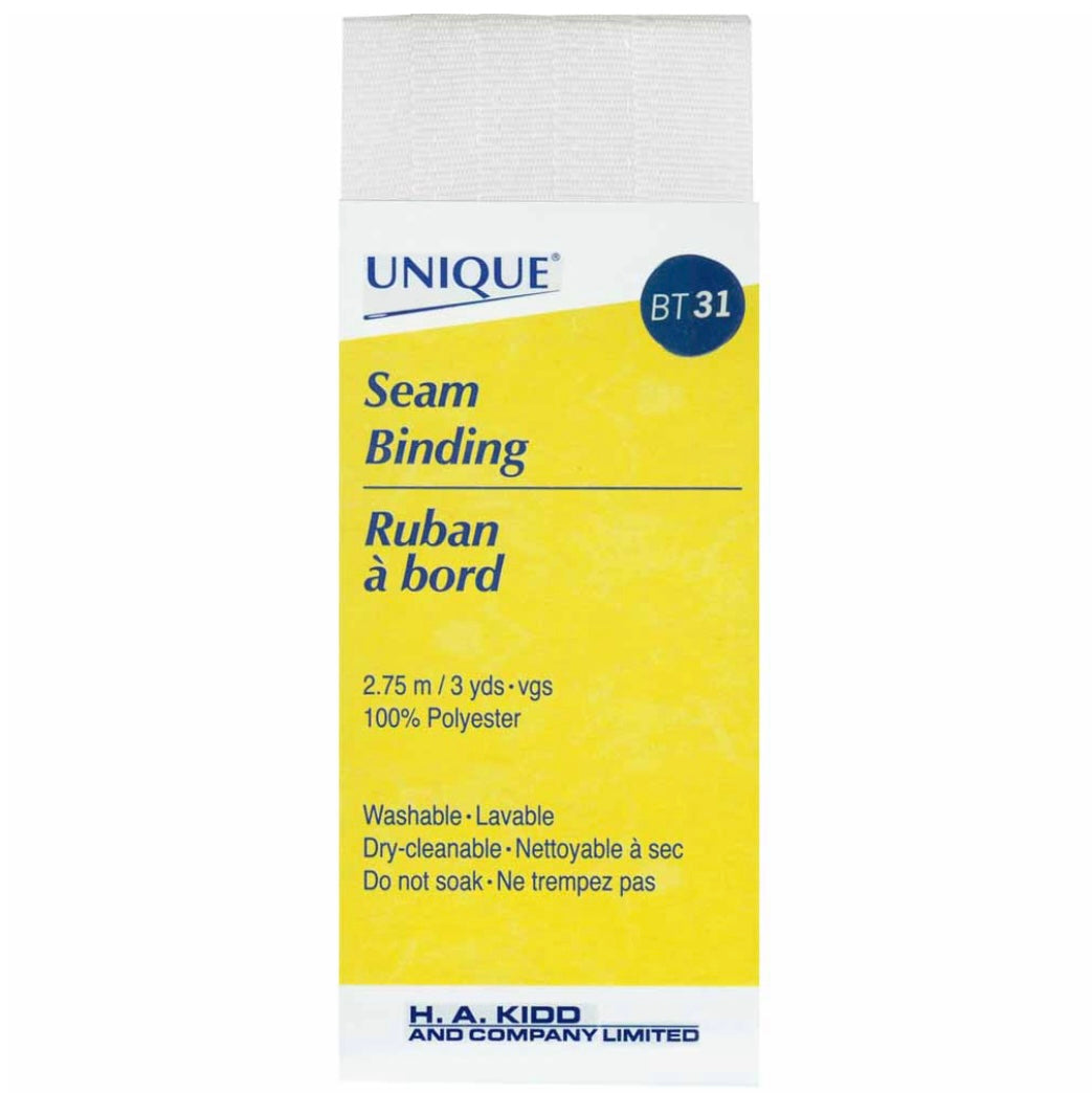 Seam Binding - 14mm x 2.75m - White