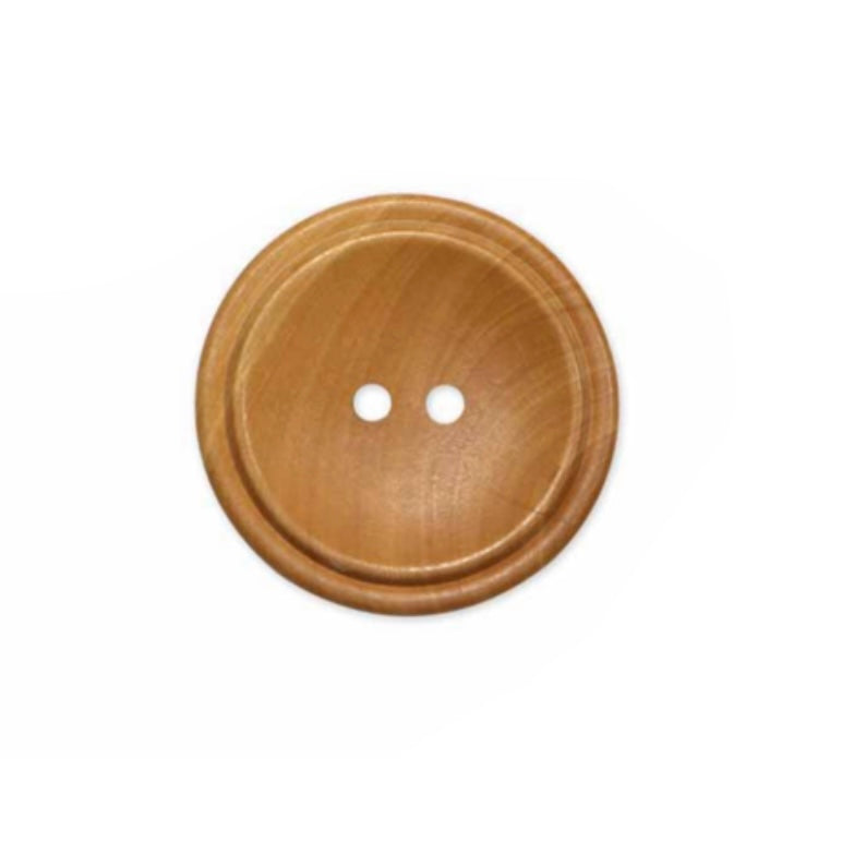 Two Hole Wood Button - 30mm - Natural - 2 Count