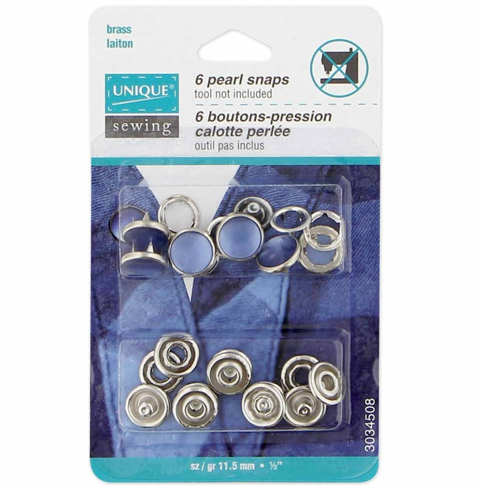 Pearl Snaps - 11.5mm (1/2″) - Beige - 6 Sets