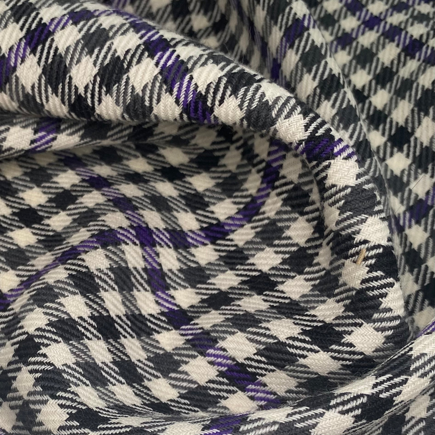 Wool Plaid - White/Black/Purple