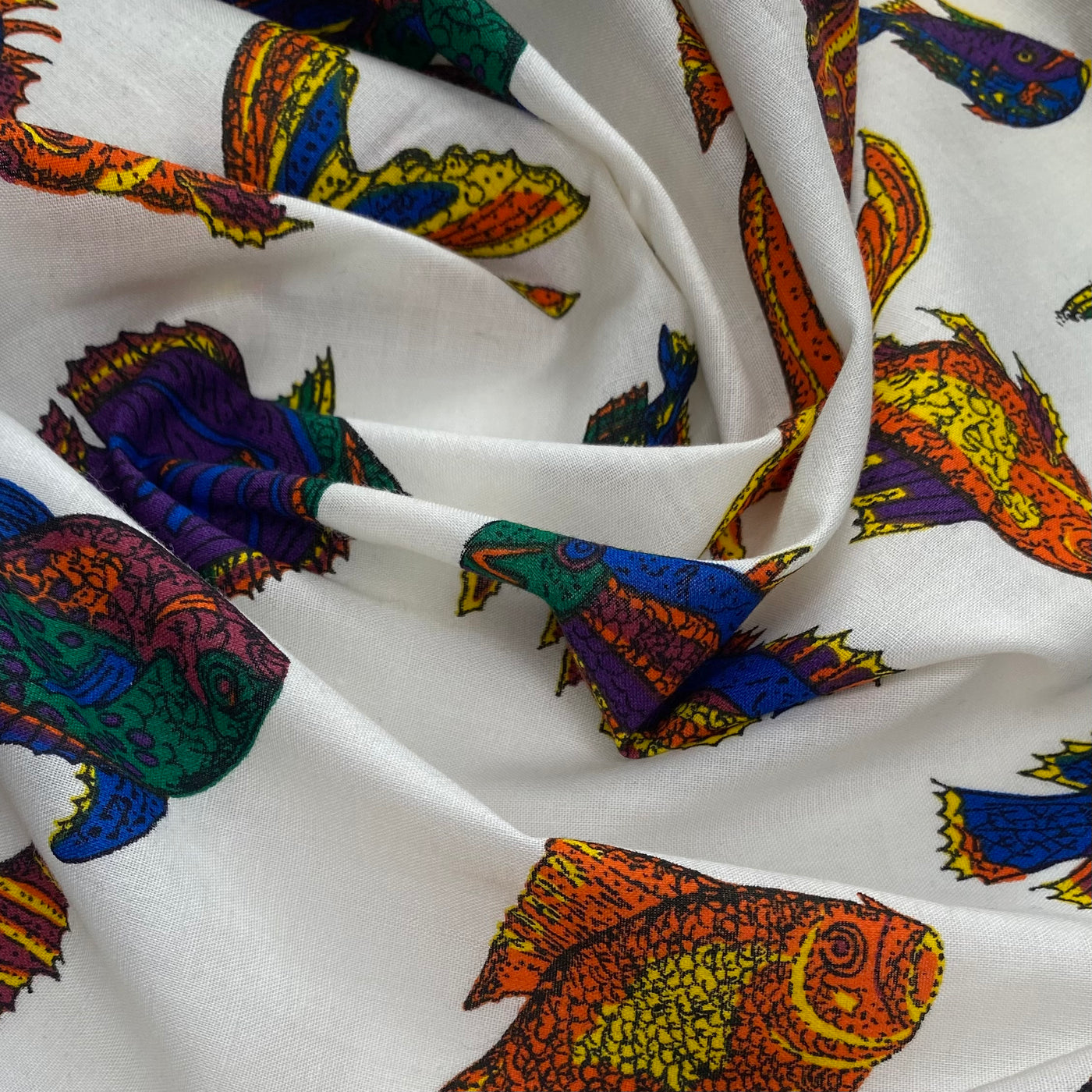 Printed Cotton - Fish - Remnant