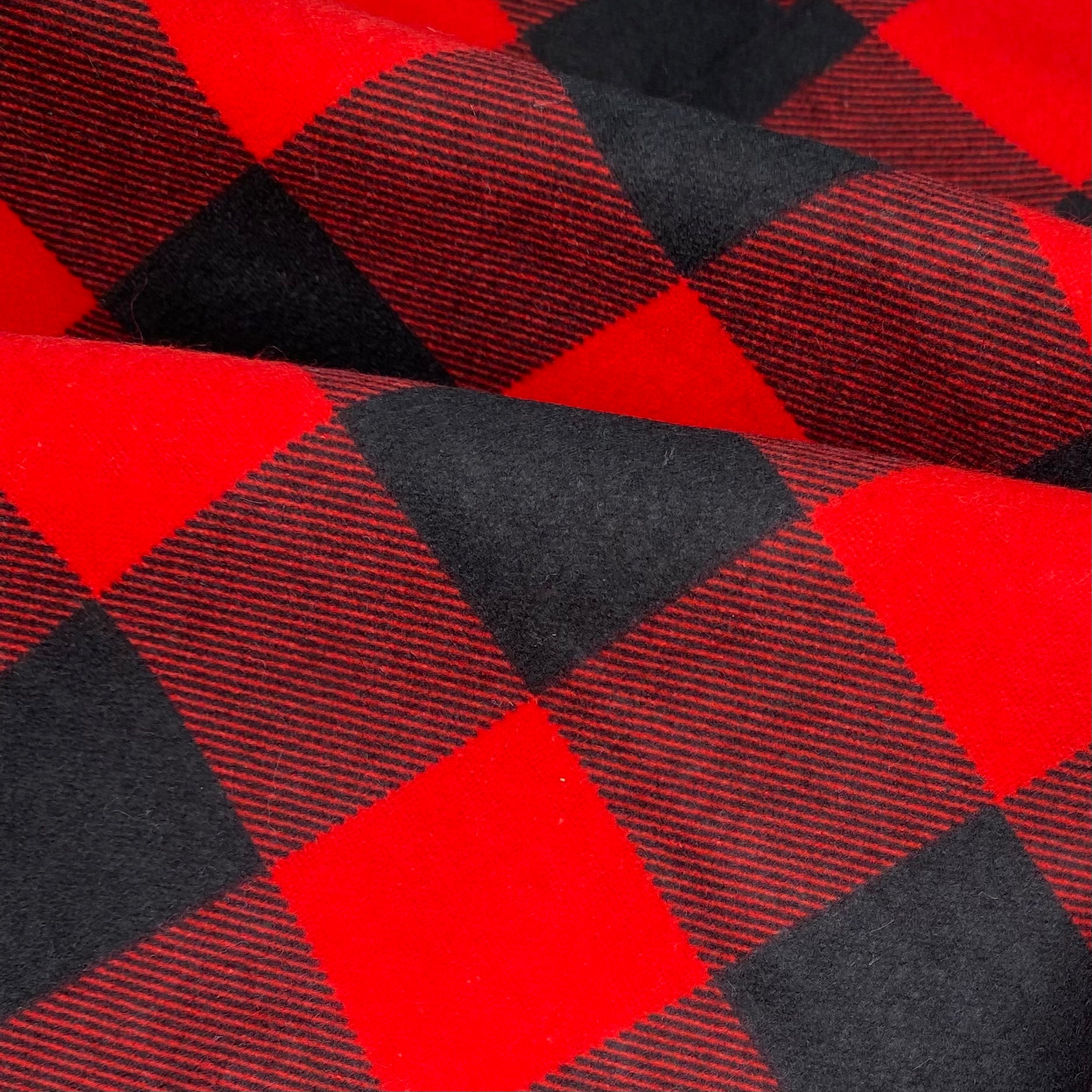 Printed Cotton Flannel - Buffalo Plaid - Red/Black