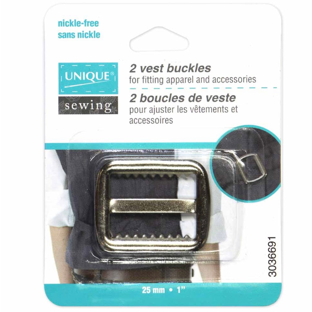 Vest Buckles - 19mm (3/4″) - Silver - 2 pcs