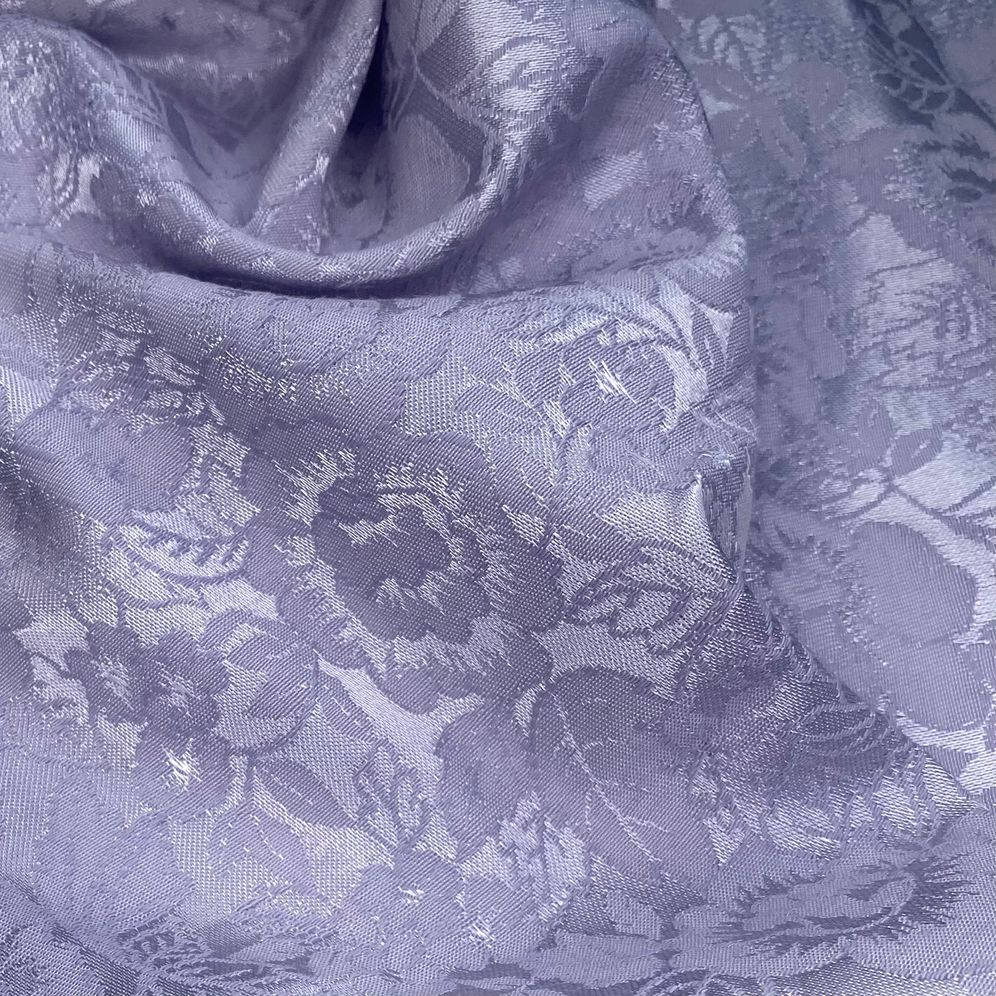 Floral Satin Brocade - Iris