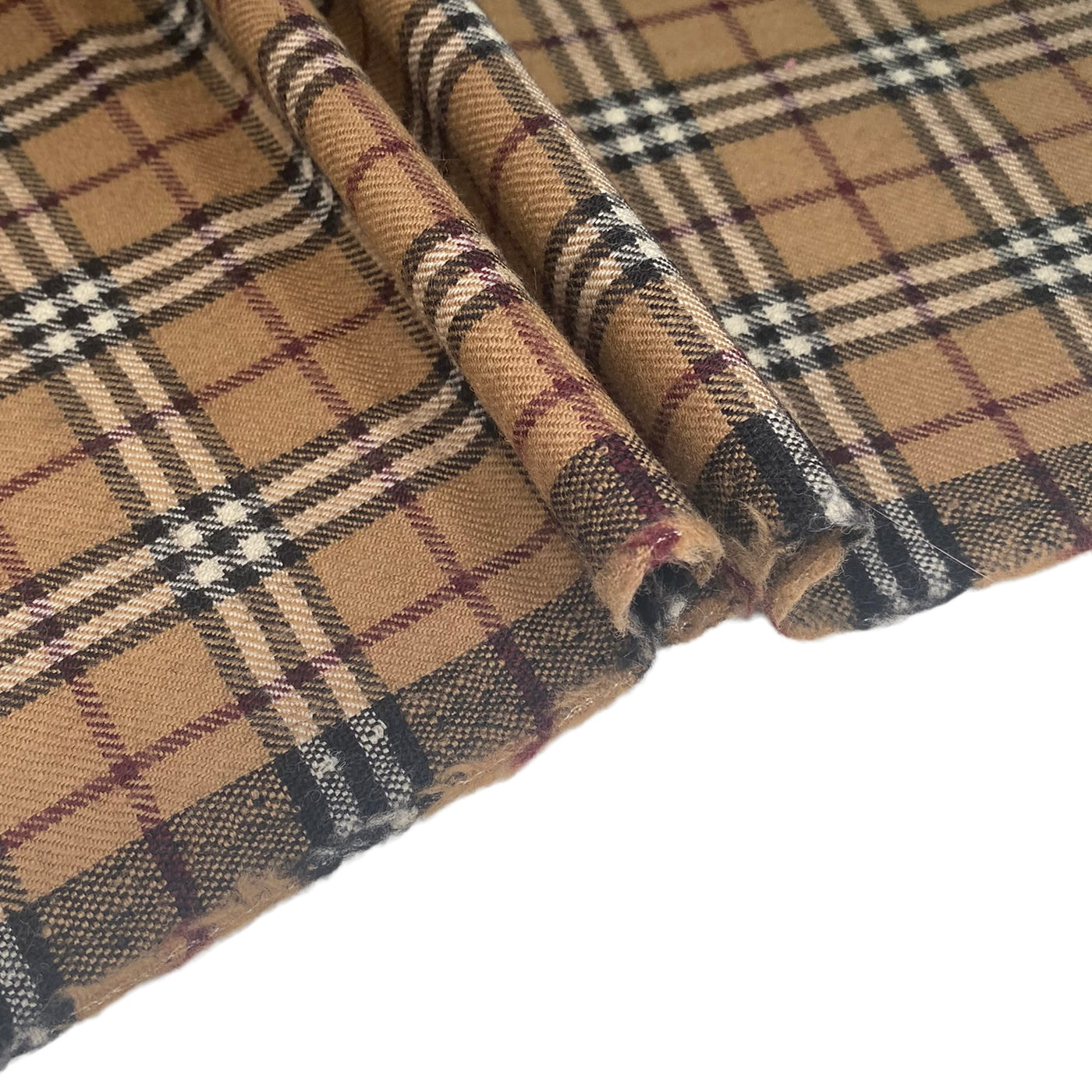 Wool Plaid - Brown/Black/White/Burgundy