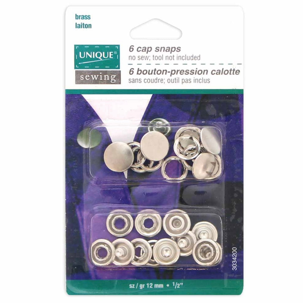 Cap Snaps - 11.5mm (1/2″) - Silver - 6 Sets