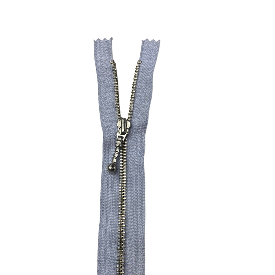 Regular Metal Zipper - 19 1/2” - Burgundy/Brass · King Textiles