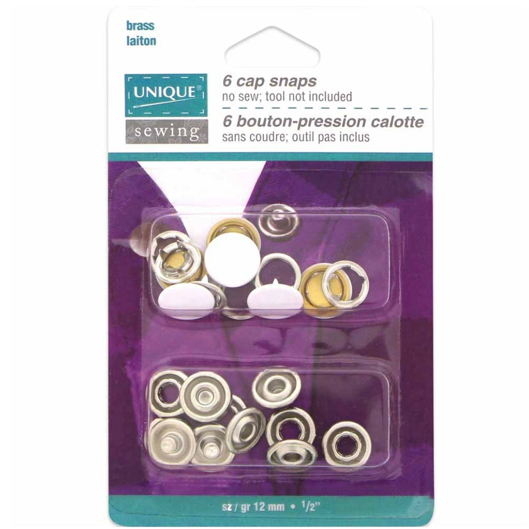 Cap Snaps - 11.5mm (1/2″) - Silver - 6 Sets