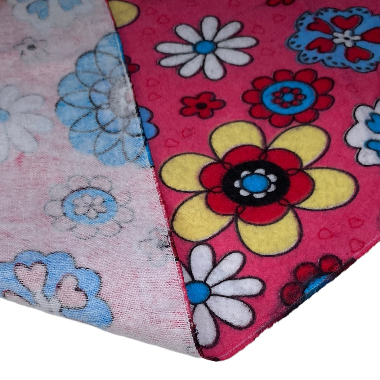 Printed Cotton Flannel - Flowers - Pink