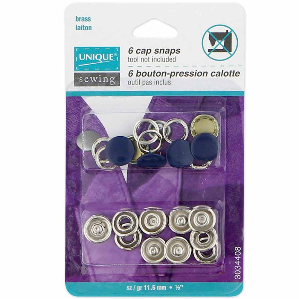 Cap Snaps - 11.5mm (1/2″) - Silver - 6 Sets