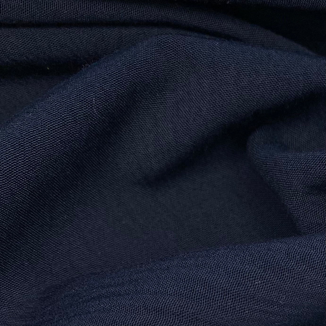 Crinkled Cotton/Polyester - Midnight Navy