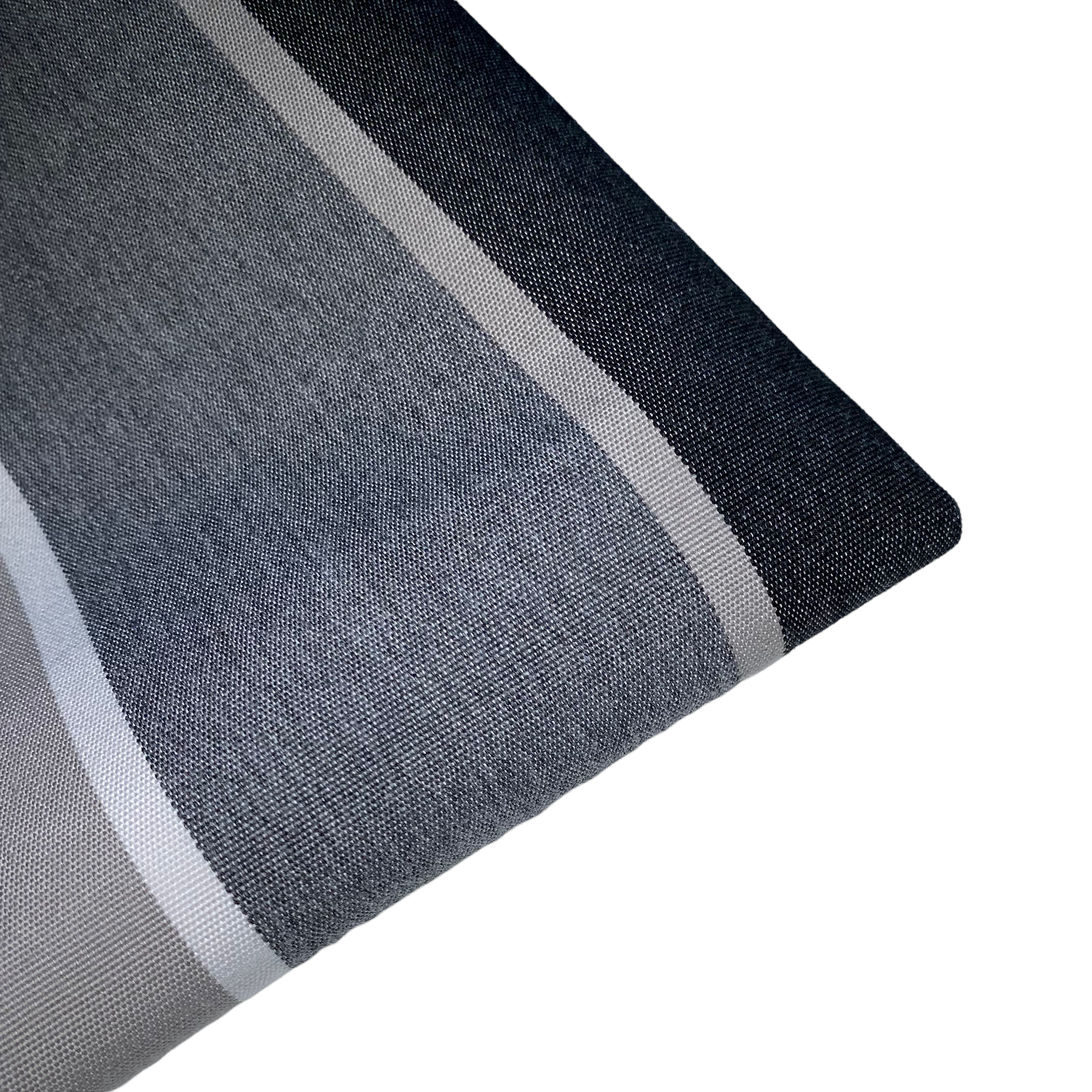 Sunbrella Striped Woven Upholstery - Grey/Black/White