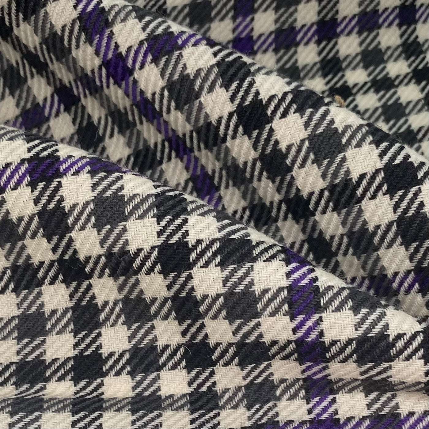 Wool Plaid - White/Black/Purple