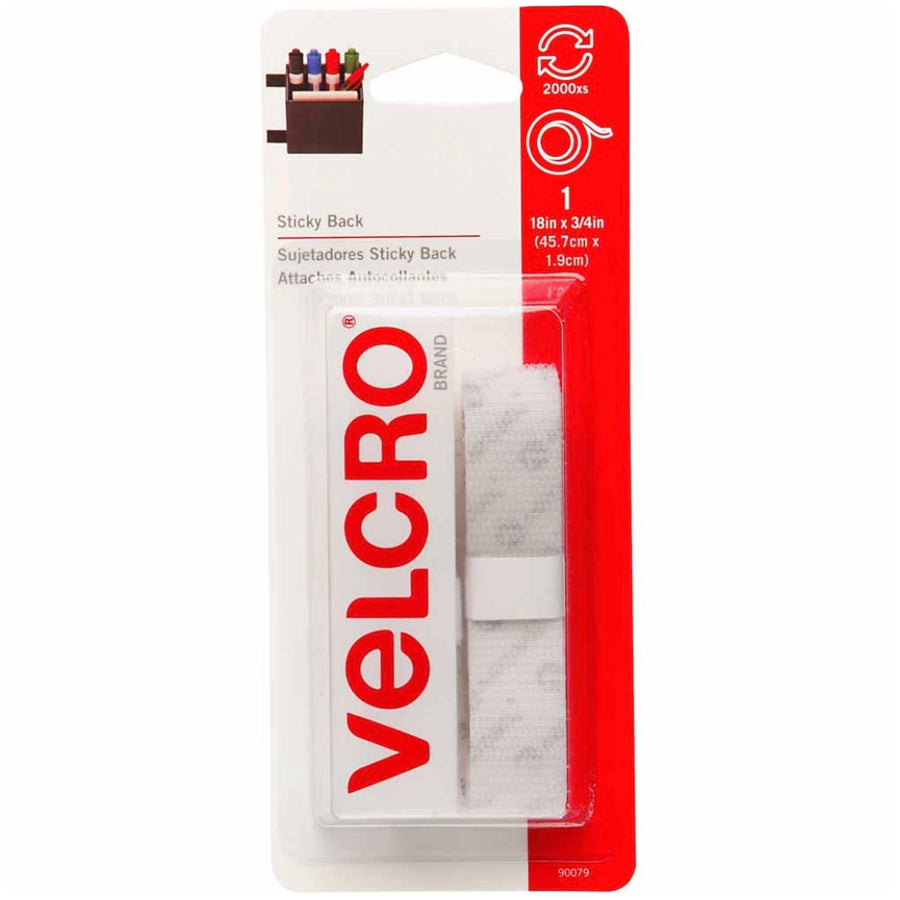 Sticky Back Tape - Velcro - 19mm x 45 cm (3/4” x 18”) - White