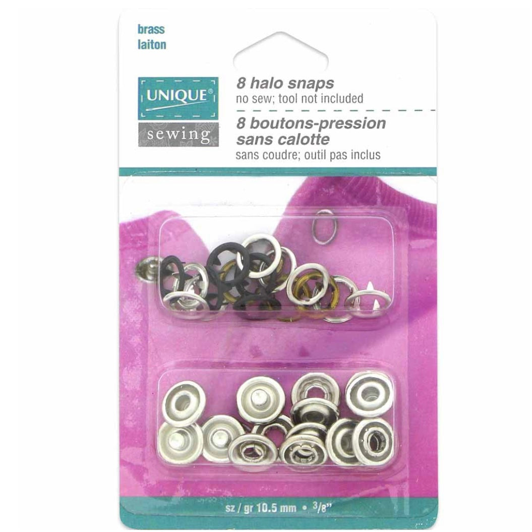 Halo Snaps - 11mm (3/8″) - Black - 8 Sets