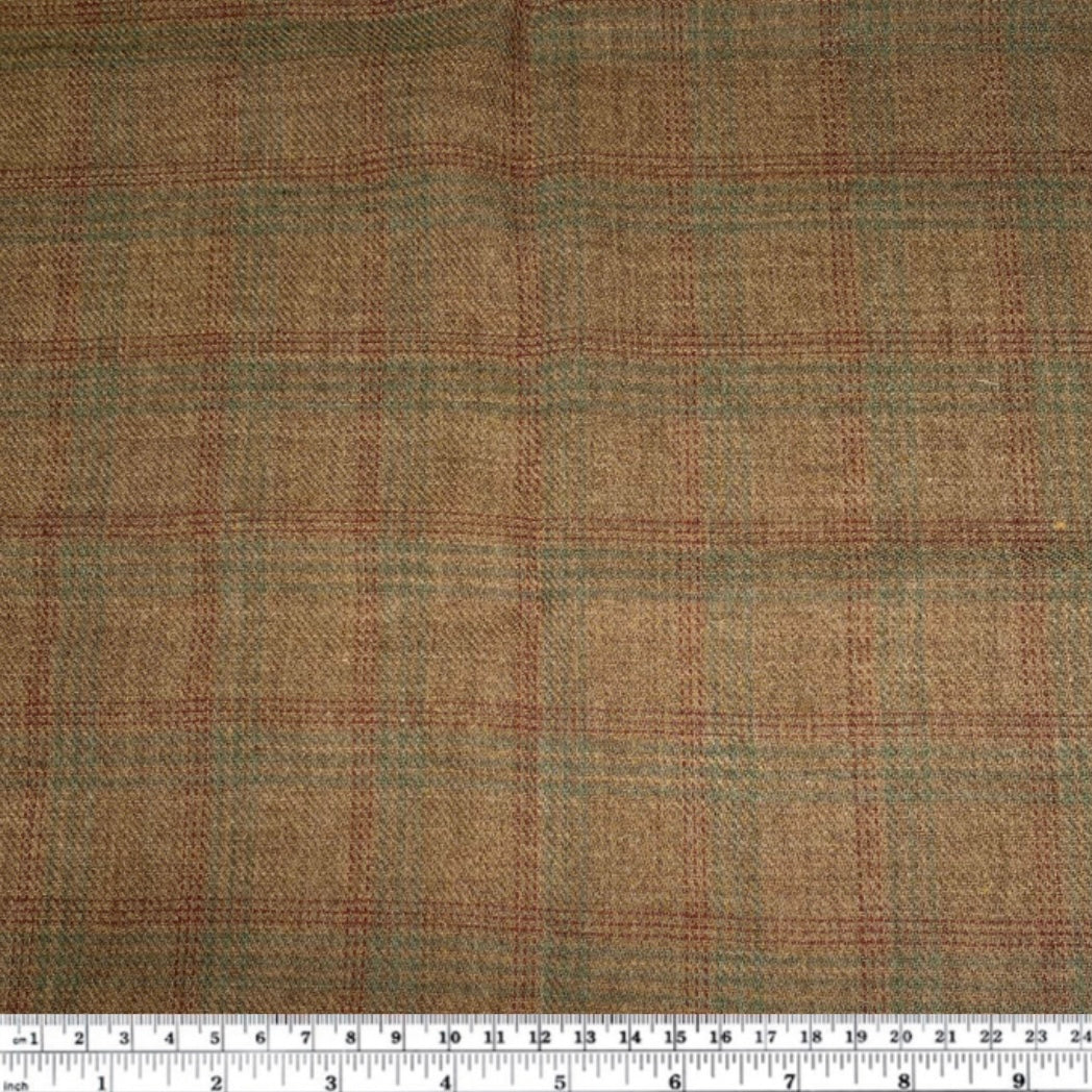 Wool Plaid - Brown/Burgundy/Green