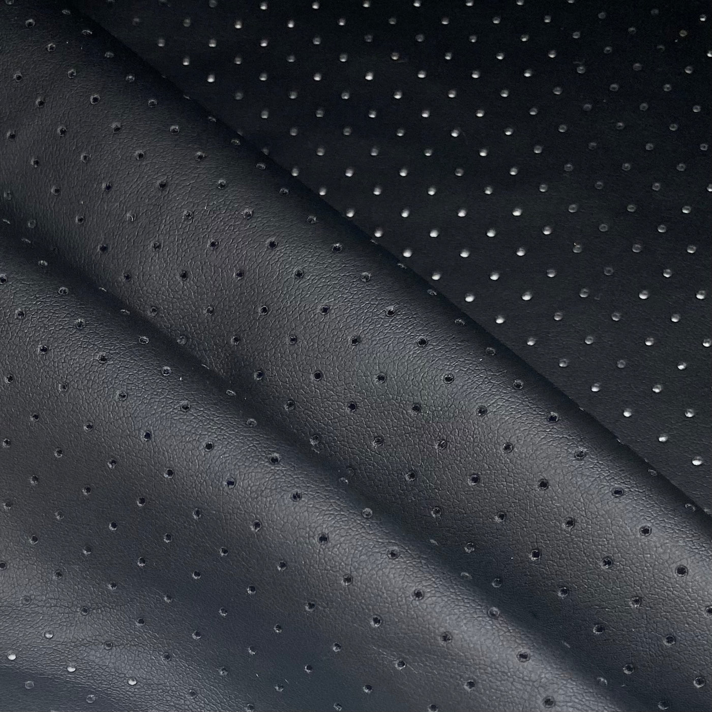 Perforated Stretch Faux Leather - 56” - Black · King Textiles