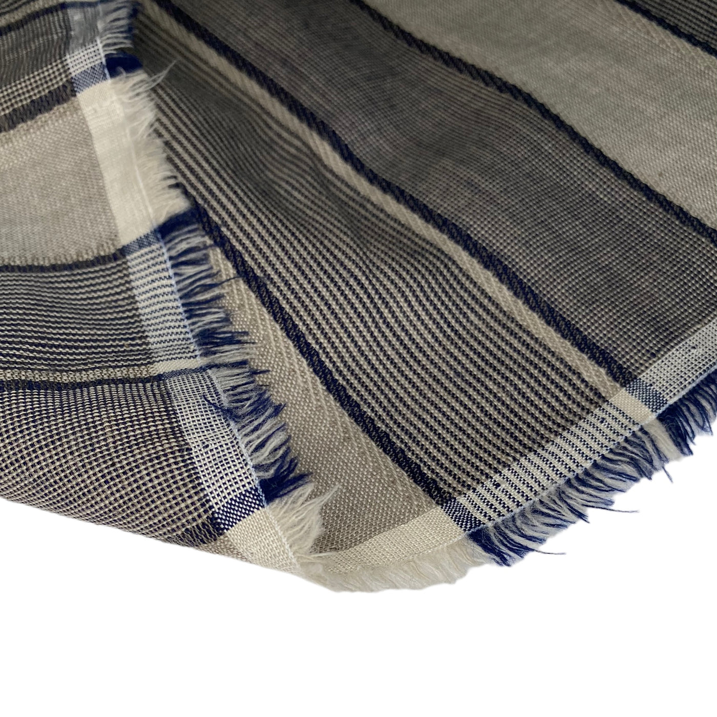 Yarn Dyed Wool - Striped - Beige/Blue/White