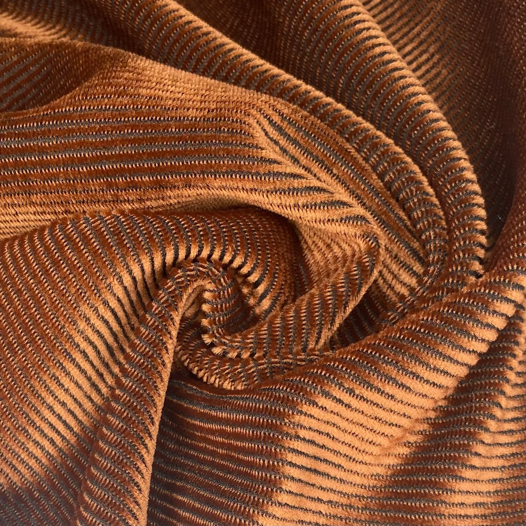 Stretch Ribbed Velvet - Brown · King Textiles